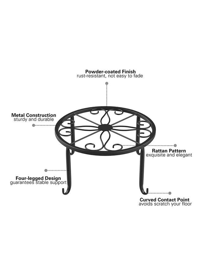 3-Pack Plant Floor Rack Stand Black 23x12.5x23cm