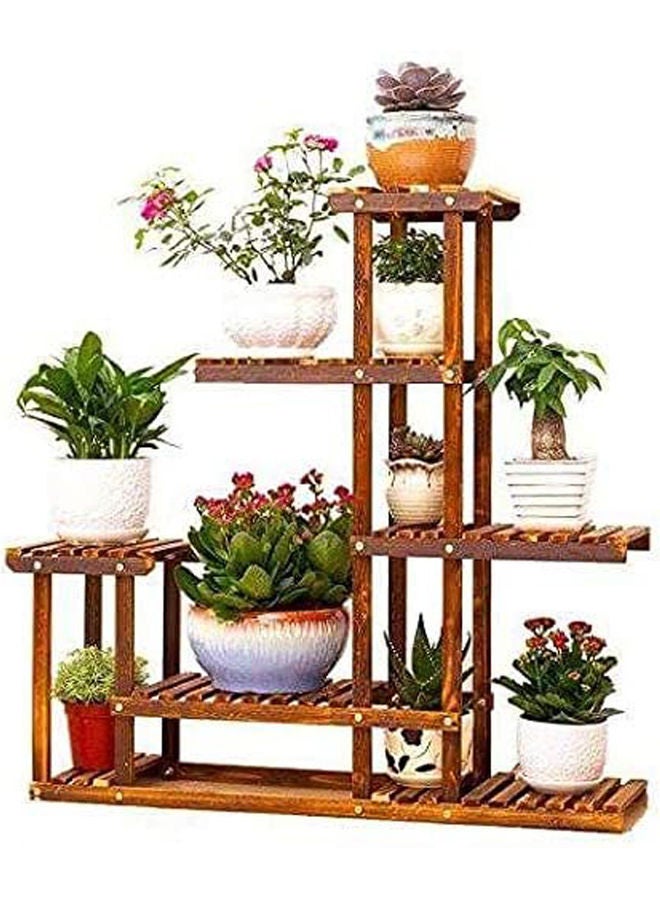 Multi-Tier Flower Pots Display Stand Brown 96x95cm