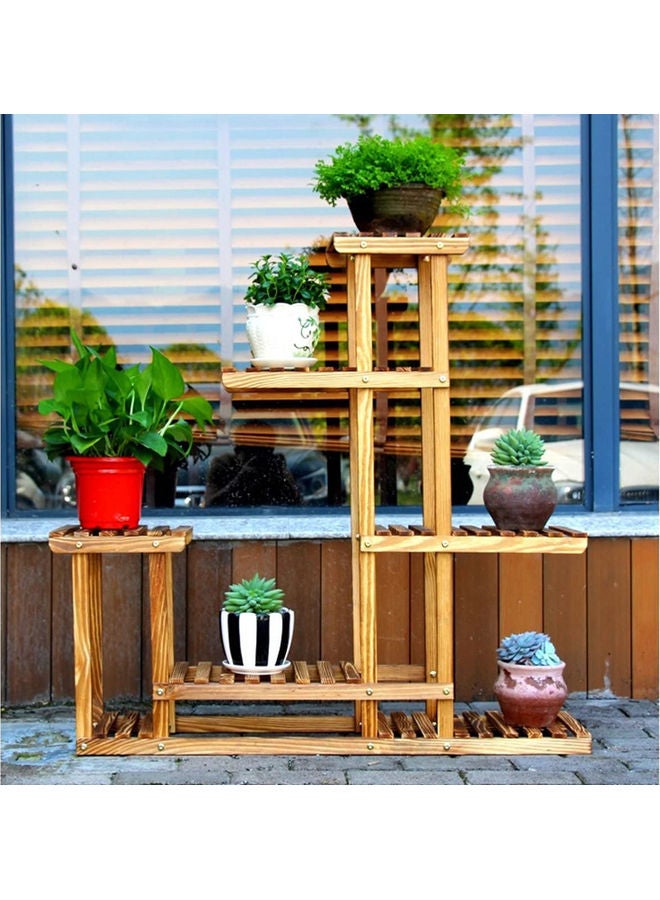 Multi-Tier Flower Pots Display Stand Brown 96x95cm