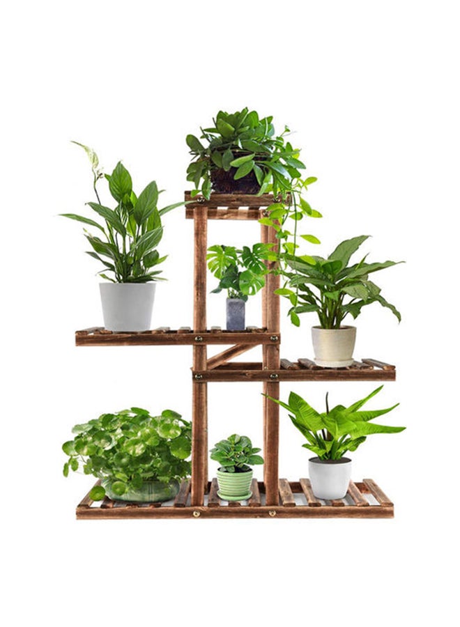 Multi-Tier Flower Pots Display Stand Brown 26.77x23.23x9.45inch