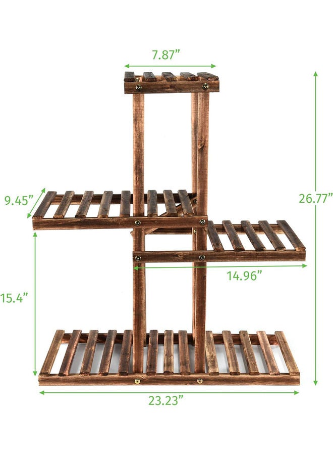 Multi-Tier Flower Pots Display Stand Brown 26.77x23.23x9.45inch