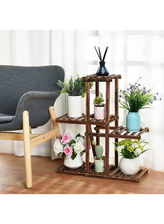 Multi-Tier Flower Pots Display Stand Brown 26.77x23.23x9.45inch