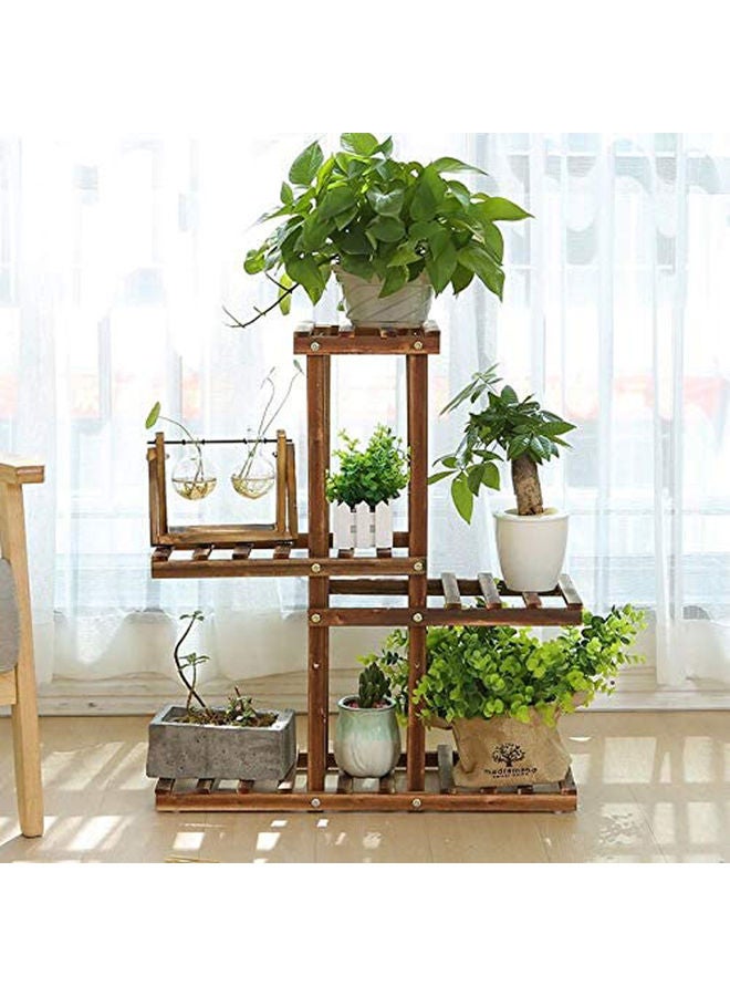 Multi-Tier Flower Pots Display Stand Brown 26.77x23.23x9.45inch