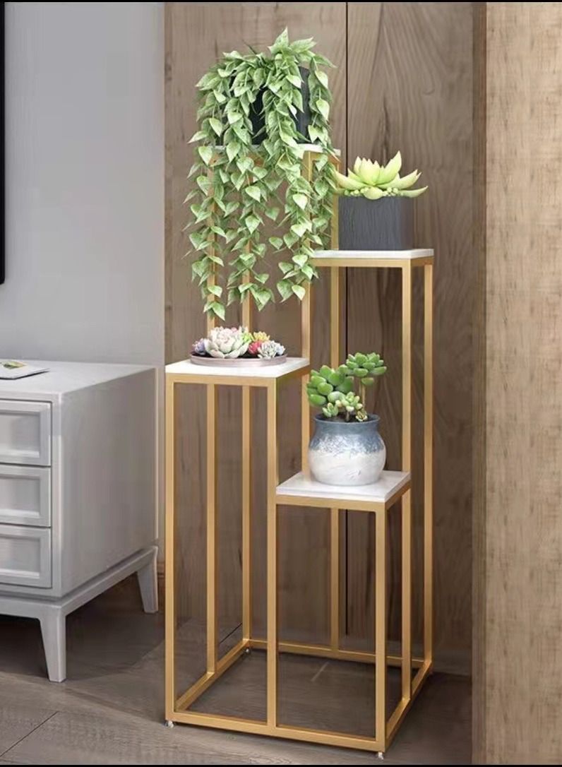 FFD Metal Plants Stand Flowers Multilayer Anticorrosive Display Shelf Plant Pot Holder Decorative Display Rack Storage and Cute Stand