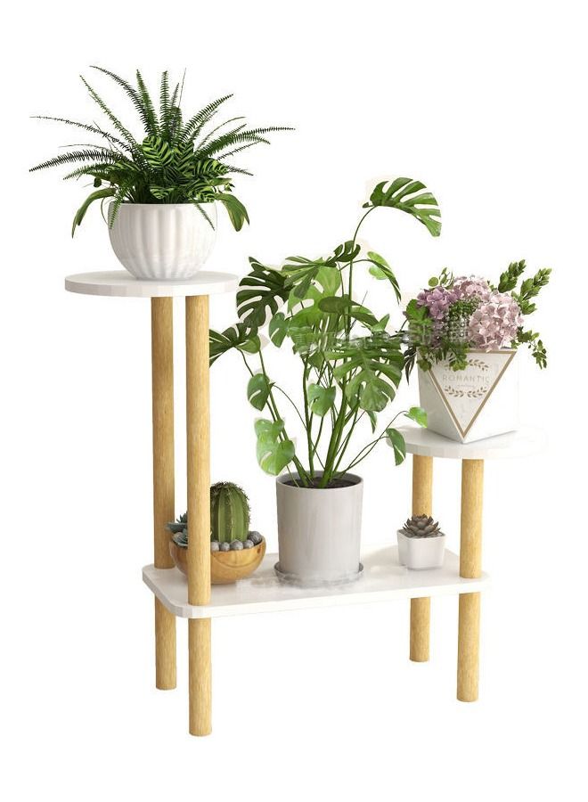 3-Tiers Multipurpose Use Rack Indoor European Style Balcony Flower Shelf Household Living Room Decoration Display Stand Storage Rack 60x20x52 cm
