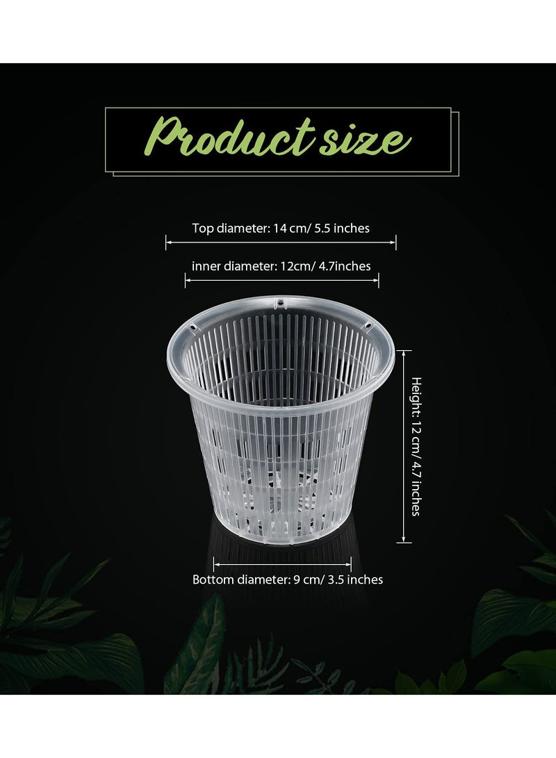 1 Pieces Clear Orchid Pot with Holes Set Orchid Breathable Slotted Clear Plastic Plant Pot Outdoor and Indoor Use (White,5.5 Inches)