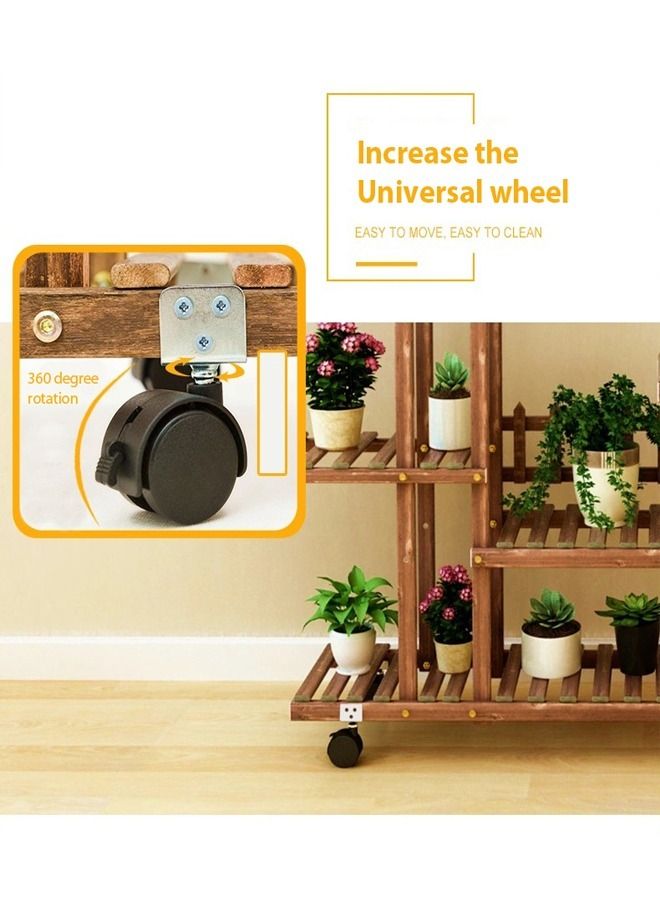 Multi-Layer Balcony Storage Shelf With Wheels 106 x 25 x 95 cm