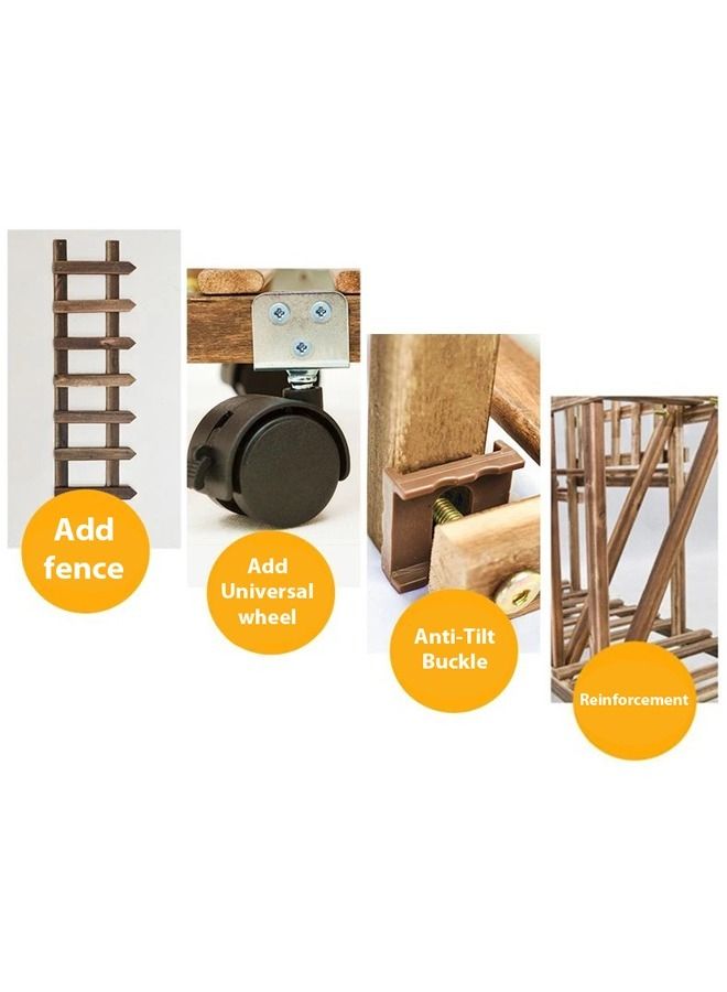 Multi-Layer Balcony Storage Shelf With Wheels 106 x 25 x 95 cm