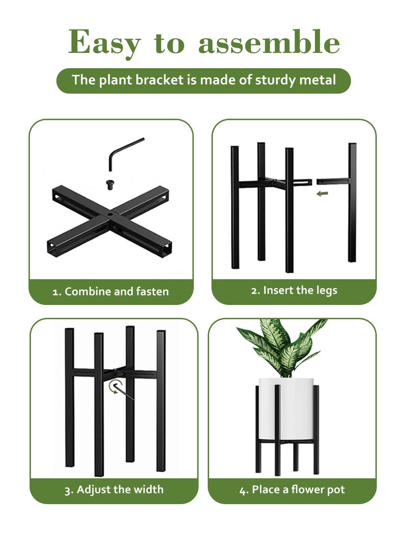 Adjustable Metal Plant Stand for Plants - Heavy Duty Outdoor Indoor Home Planter Holder Rack for 9