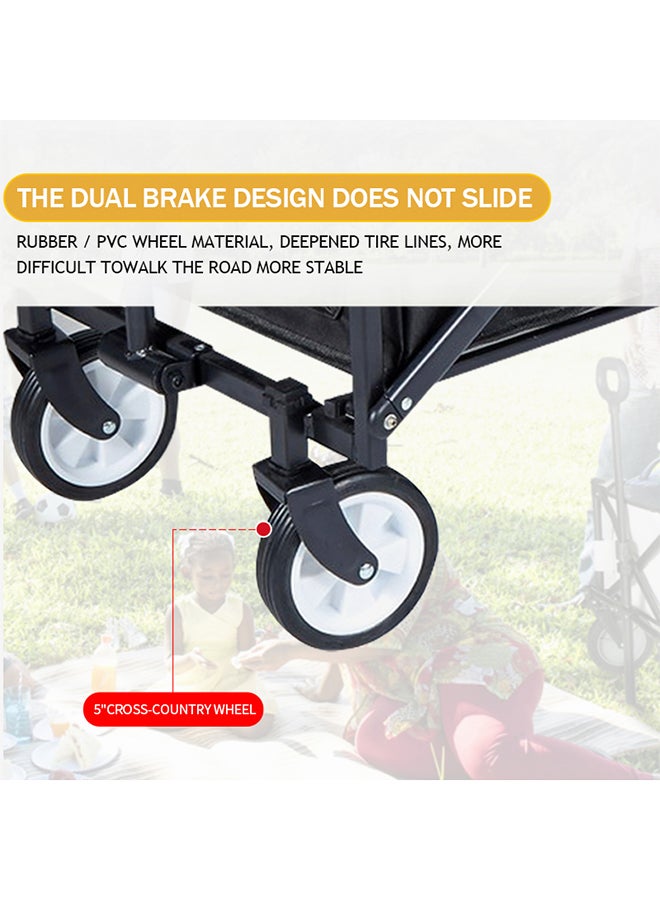 Folding Garden Cart Black 91x48x72cm