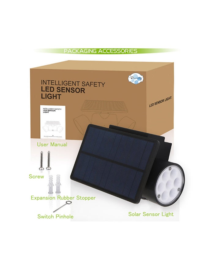 Solar Motion Sensor Dual Head Spotlight Black/Blue