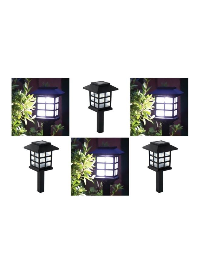 2-Piece Outdoor Solar Lantern Set Black/White