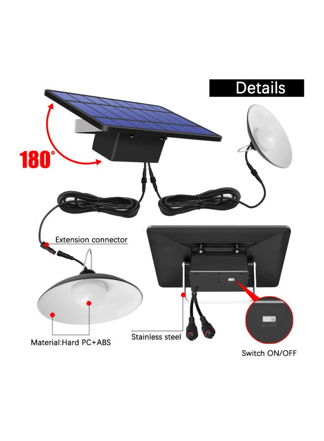 Double Head Solar Light Black 19.7x11.7centimeter