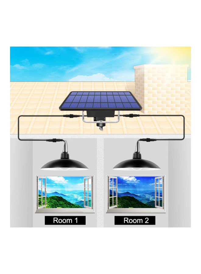 Double Head Solar Light Black 19.7x11.7centimeter