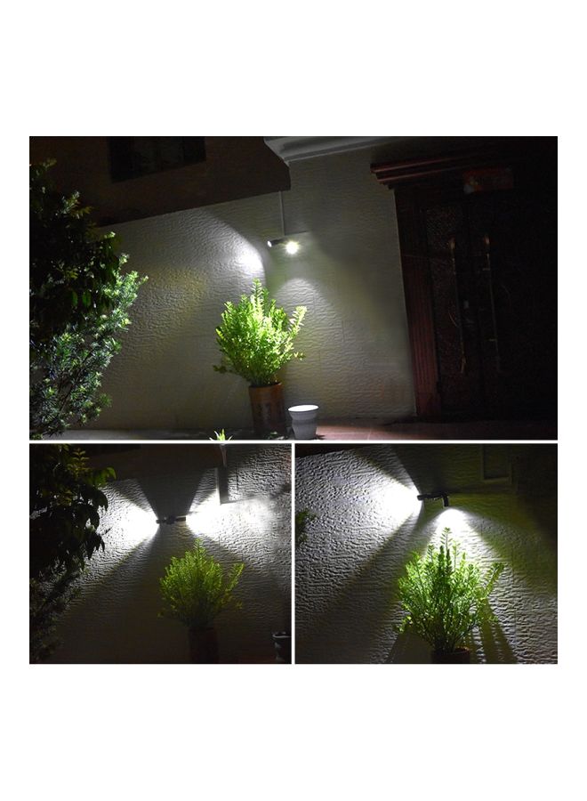 14-Piece LED Solar Powered Light Black/Silver 14.8x9cm