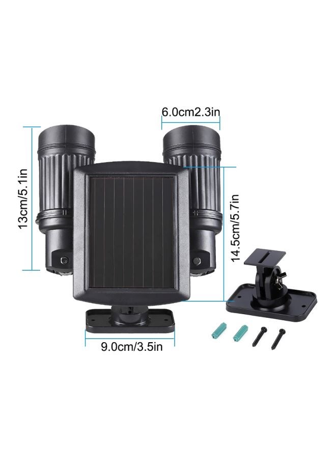 14-Piece LED Solar Powered Light Black/Silver 14.8x9cm