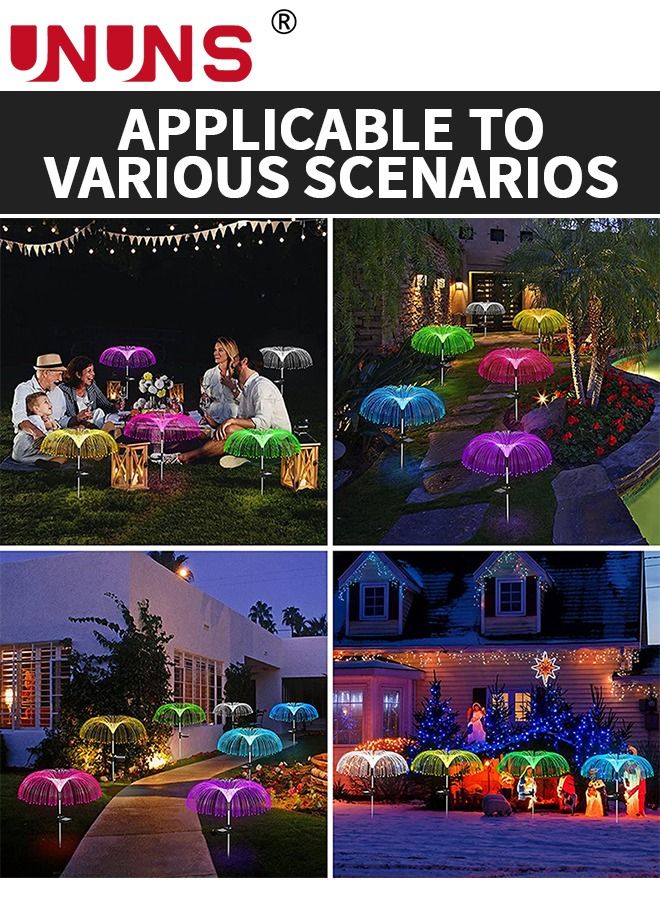 Solar Garden Lights,2 Pack Solar Powered Jellyfish Flowers Lights With 7 Colors Change,Waterproof Solar Lights For Yard Patio Pathway Decor