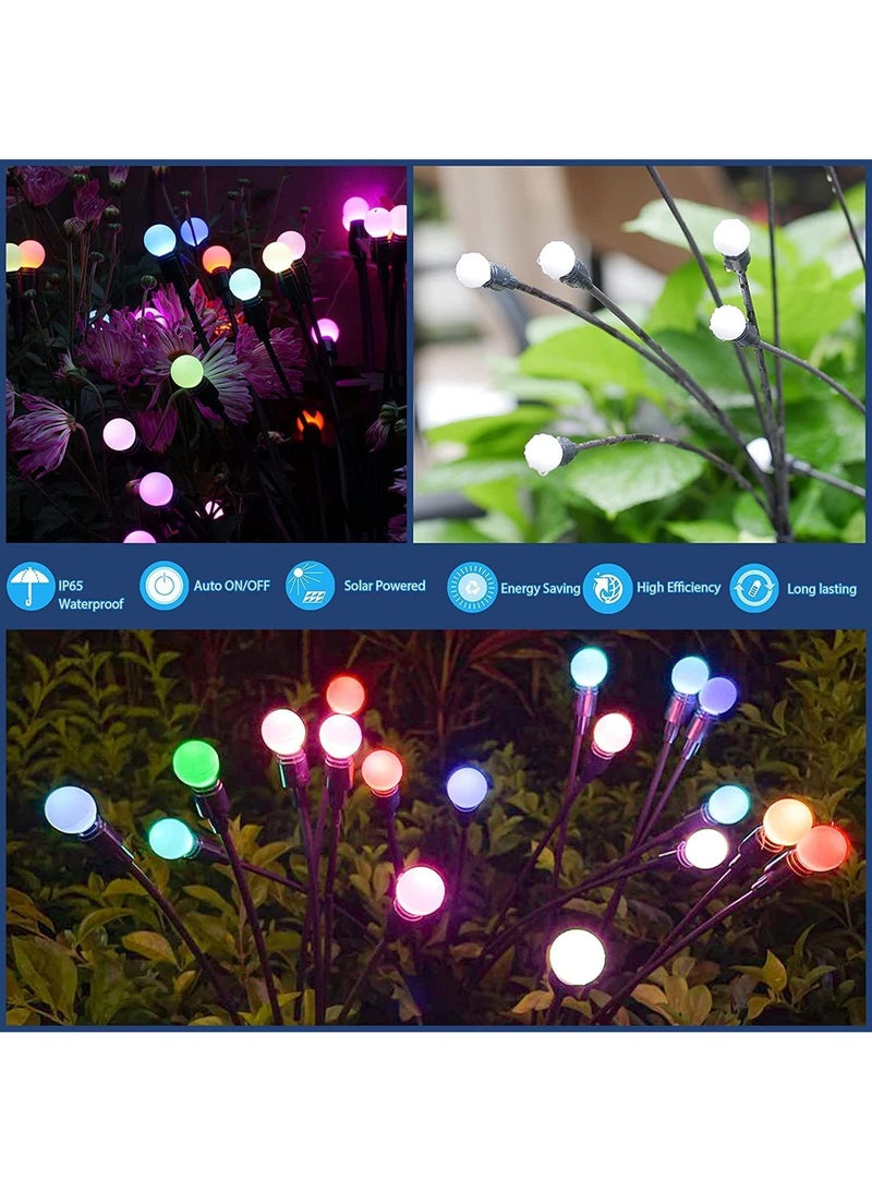 2 Pack Total 20 Led Gradient Colored Light Solar Firefly Lights Solar Lights Outdoor Waterproof Ip65 Starburst Swaying Solar Firefly Lights Solar Pathway Lights For Path Landscape Garden Yard Patio