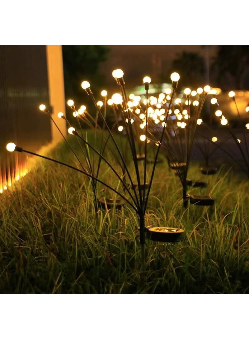 2 Pack Total 16 Led Warm Light Solar Firefly Lights Solar Lights Outdoor Waterproof Ip65 Starburst Swaying Solar Firefly Lights Solar Pathway Lights For Path Landscape Garden Yard Patio