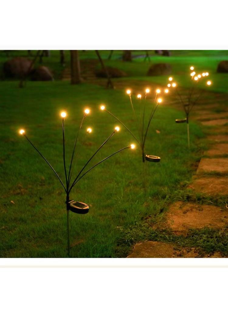 2 Pack Total 16 Led Warm Light Solar Firefly Lights Solar Lights Outdoor Waterproof Ip65 Starburst Swaying Solar Firefly Lights Solar Pathway Lights For Path Landscape Garden Yard Patio