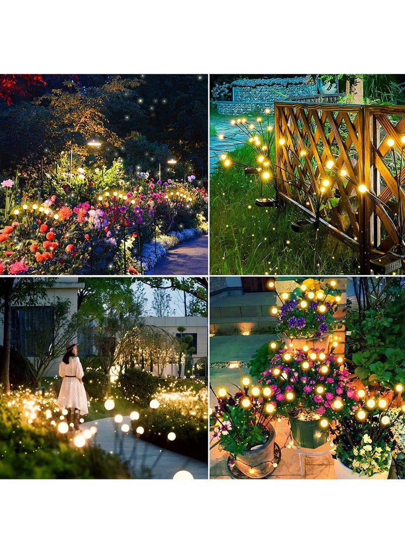 2 Pack Total 16 Led Warm Light Solar Firefly Lights Solar Lights Outdoor Waterproof Ip65 Starburst Swaying Solar Firefly Lights Solar Pathway Lights For Path Landscape Garden Yard Patio