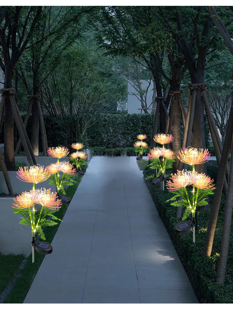 4 PCS New Solar Bi'an Lantern Simulation Flower Outdoor Decorative Flower Courtyard Landscape Lawn Lamp