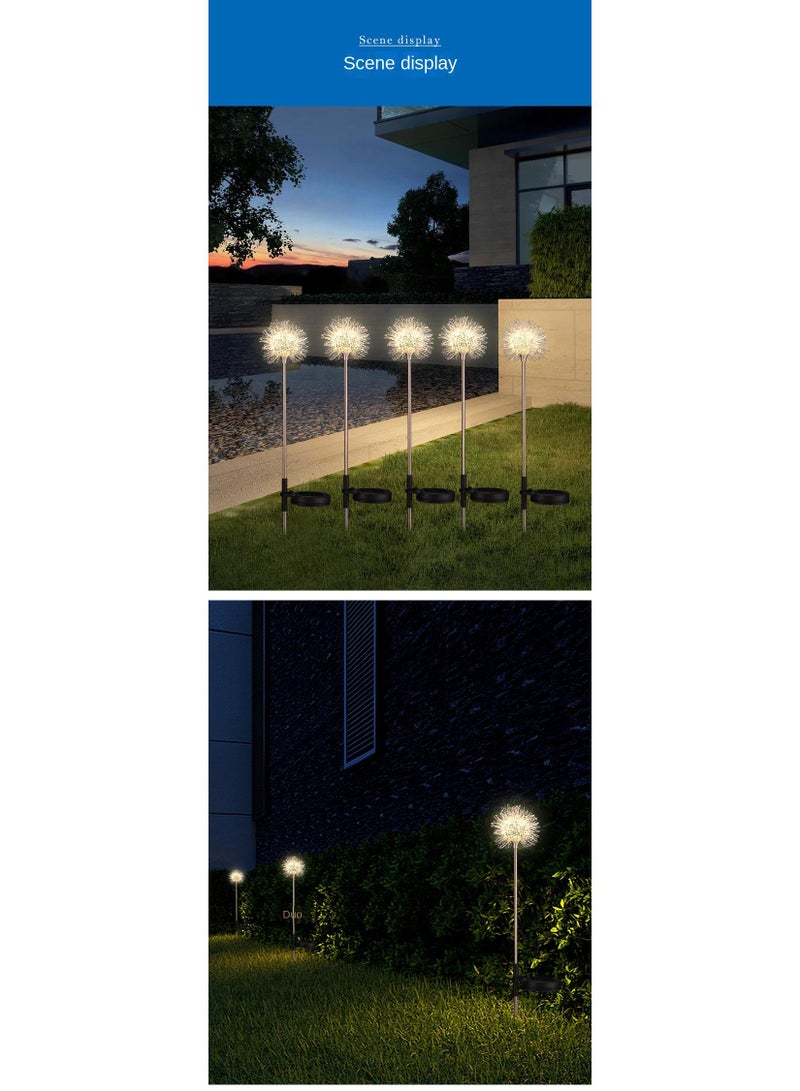 2 Pcs Outdoor Waterproof Dandelion Lawn Lamp Solar Energy Garden Garden Festival Decoration Simulation Lantern