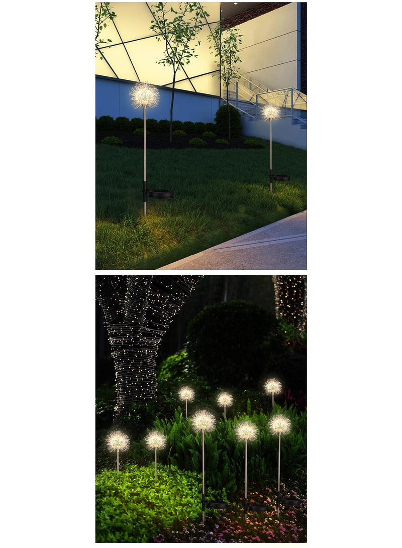 2 Pcs Outdoor Waterproof Dandelion Lawn Lamp Solar Energy Garden Garden Festival Decoration Simulation Lantern