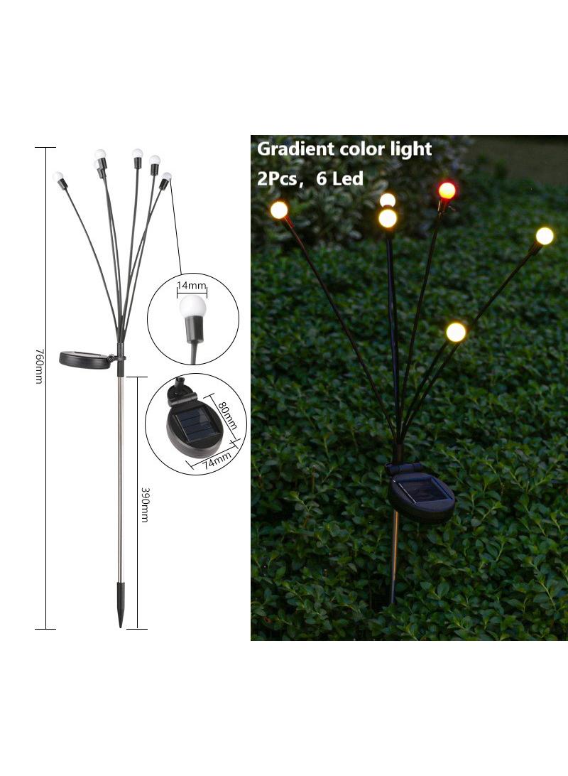 2 Pack Total 12 Led Gradient Colored Light Solar Firefly Lights Solar Lights Outdoor Waterproof Ip65 Starburst Swaying Solar Firefly Lights Solar Pathway Lights For Path Landscape Garden Yard Patio