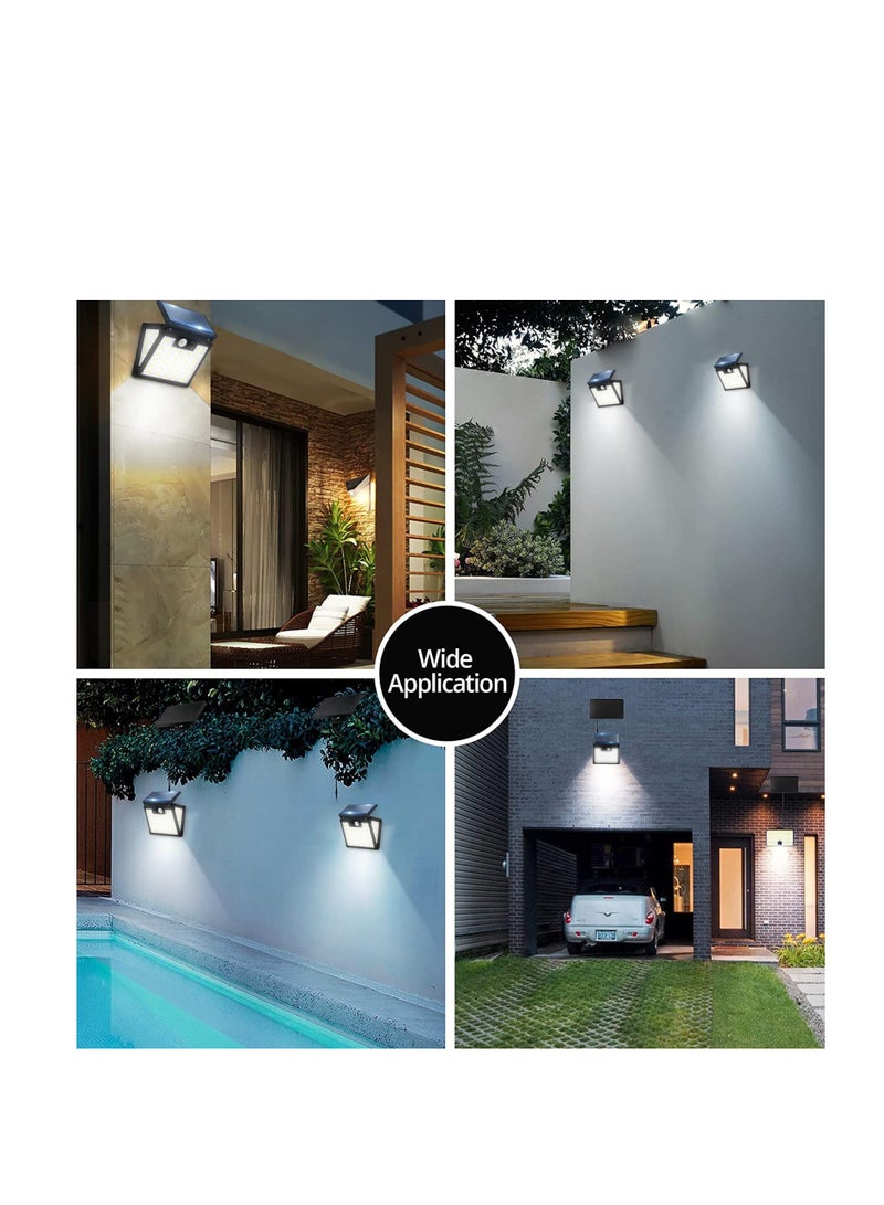 Solar Lights Outdoor, 2 Pack Solar Security Lights Motion Sensor, LED Solar Security Light, 270° Wide Angle IP65, Outdoor Motion Sensor with 3 Modes, Waterproof Solar Powered Light for Door Yard