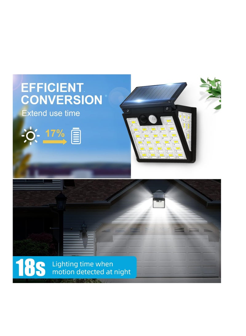 Solar Lights Outdoor, 2 Pack Solar Security Lights Motion Sensor, LED Solar Security Light, 270° Wide Angle IP65, Outdoor Motion Sensor with 3 Modes, Waterproof Solar Powered Light for Door Yard