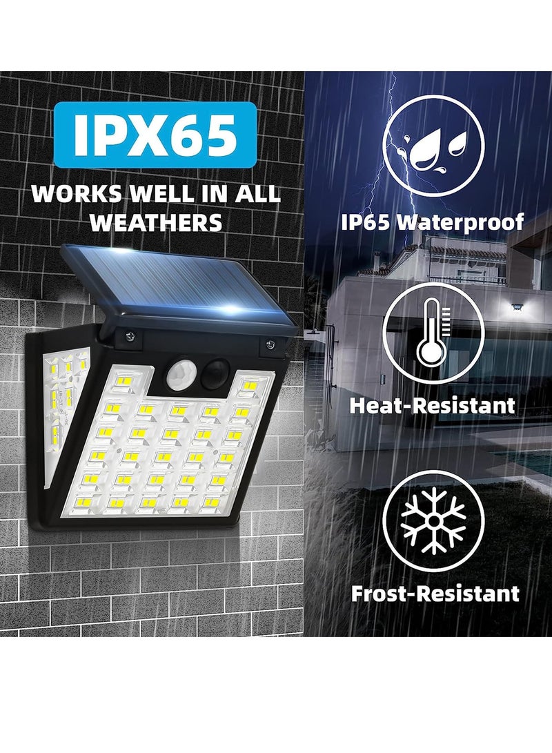 Solar Lights Outdoor, 2 Pack Solar Security Lights Motion Sensor, LED Solar Security Light, 270° Wide Angle IP65, Outdoor Motion Sensor with 3 Modes, Waterproof Solar Powered Light for Door Yard