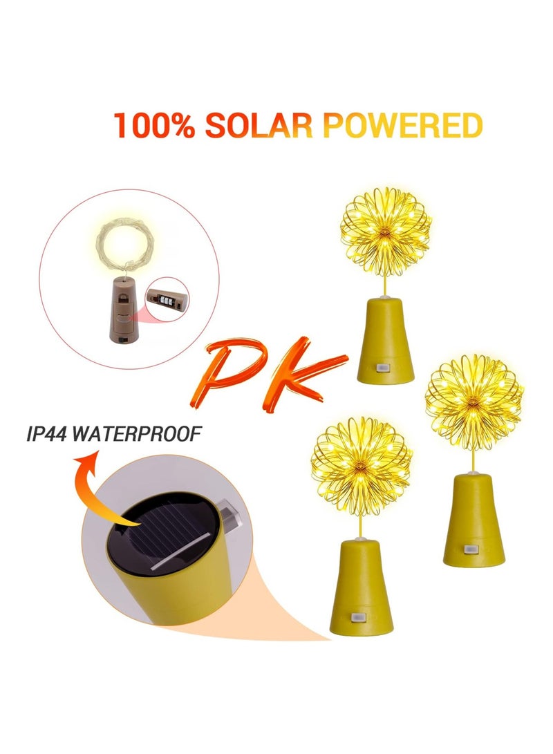 Solar Powered Wine Bottle Lights, 6 Pack Fairy Mini String Lights, 20 Led Waterproof Cork Lights, for Diy Liquor Bottles Garden Patio Pathway Outdoor Wedding Decor Halloween(Warm White)(2 Meters)