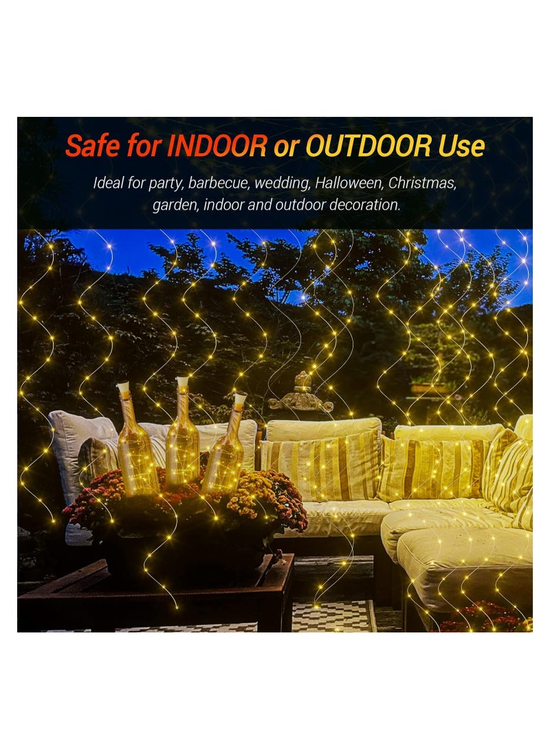 Solar Powered Wine Bottle Lights, 6 Pack Fairy Mini String Lights, 20 Led Waterproof Cork Lights, for Diy Liquor Bottles Garden Patio Pathway Outdoor Wedding Decor Halloween(Warm White)(2 Meters)