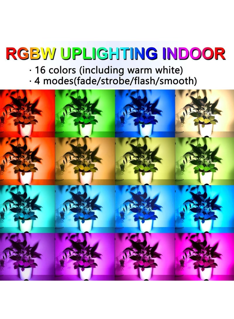 2 Pack 5W RGBW Landscape Lights 16 Color Changing Spotlight Outdoor Landscape Lighting with 2 Remote IP67 Waterproof Adjustable Angle 220V LED Landscape Lights for Yard Garden Pathway Lighting