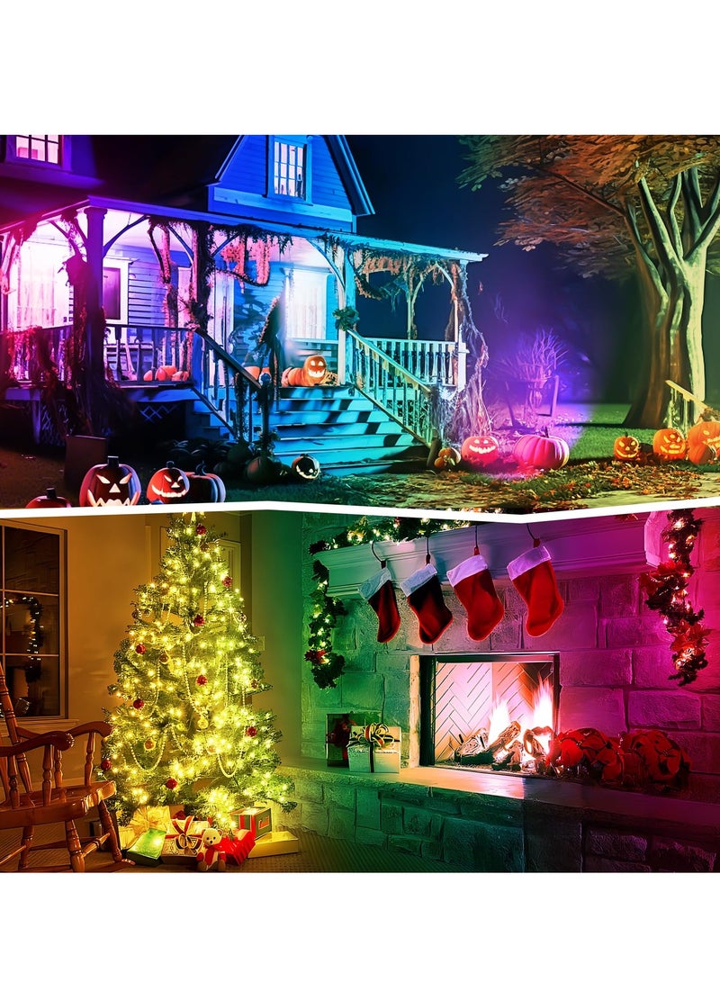 2 Pack 5W RGBW Landscape Lights 16 Color Changing Spotlight Outdoor Landscape Lighting with 2 Remote IP67 Waterproof Adjustable Angle 220V LED Landscape Lights for Yard Garden Pathway Lighting