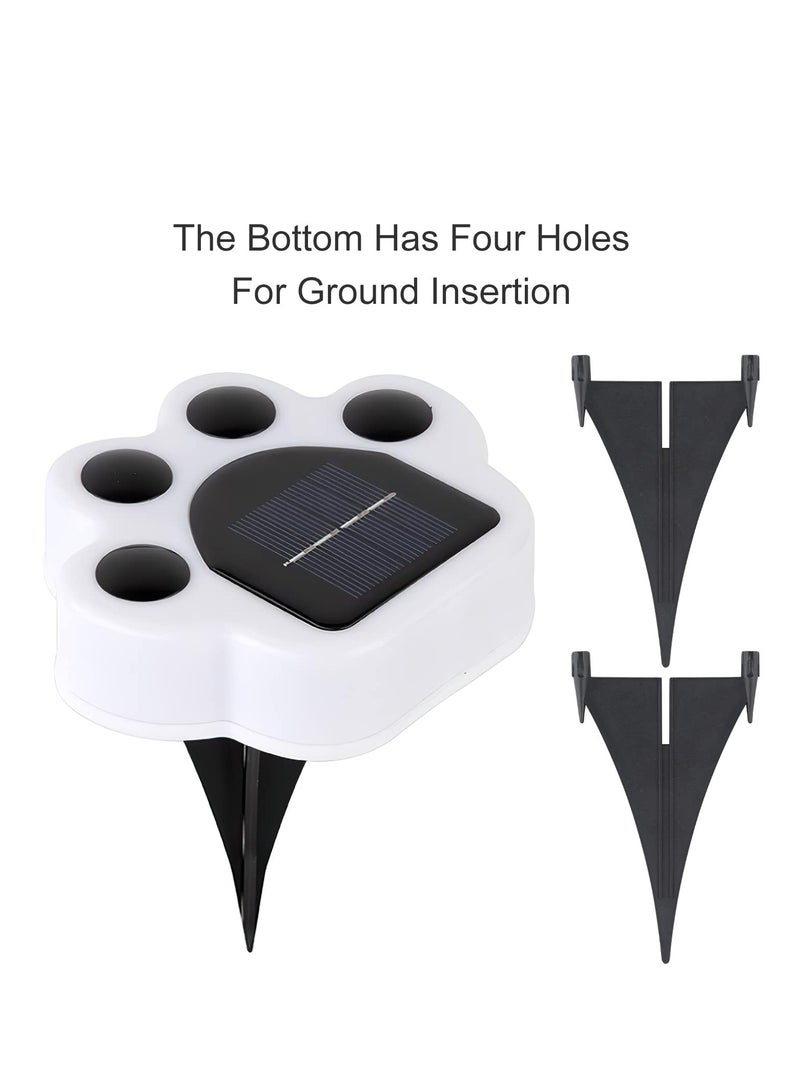 Solar Paw Print Lights, 2pack LED Paw Print Solar Lights Warm White Solar Pathway Lights, Dog Paw Solar Ground Lights Landscape Path Lights Solar Step Lights for Garden, Yard