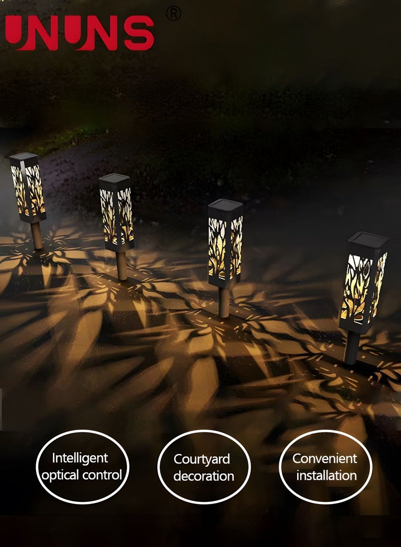 4-Piece LED Solar Pathway Lights,Solar Lights Outdoor Waterproof,Adjustable Solar Garden Lights For Walkway Yard Driveway Backyard Decor
