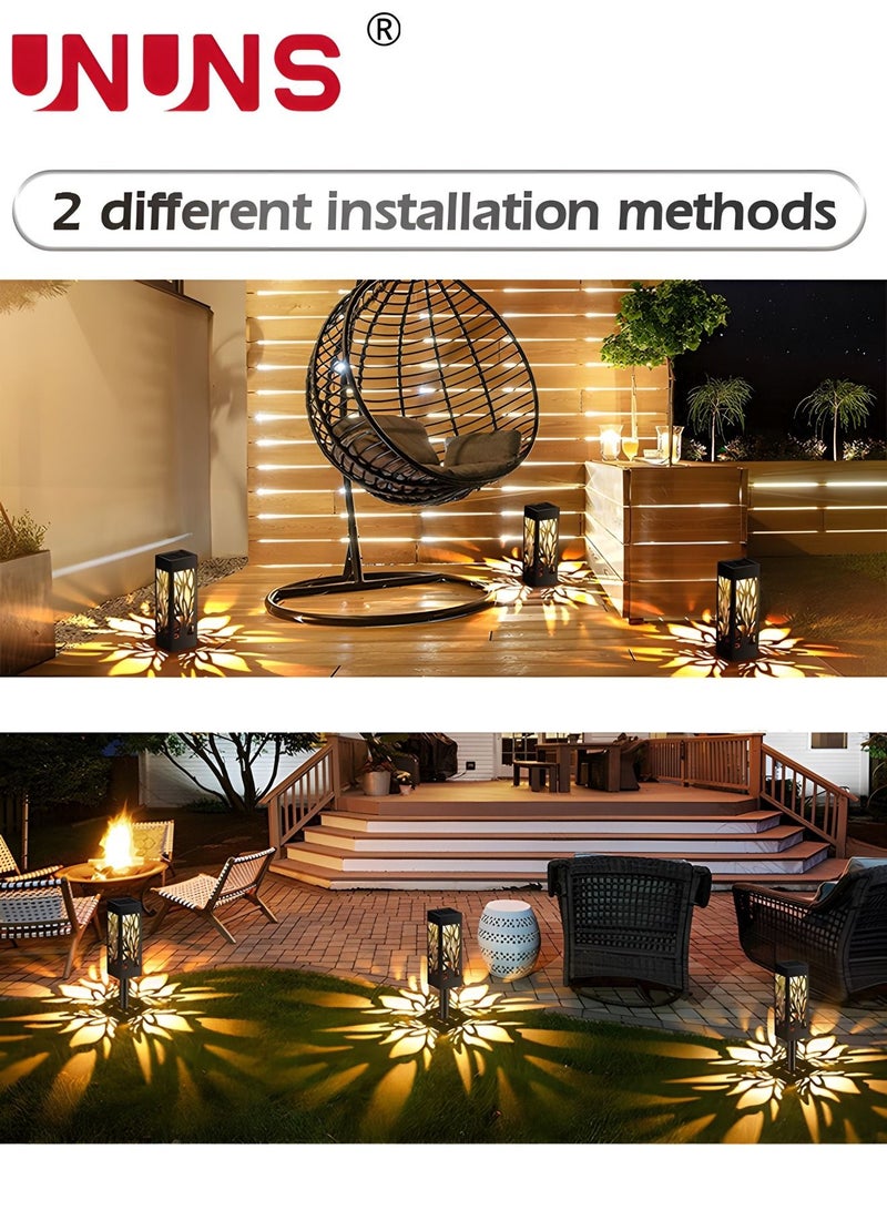 4-Piece LED Solar Pathway Lights,Solar Lights Outdoor Waterproof,Adjustable Solar Garden Lights For Walkway Yard Driveway Backyard Decor