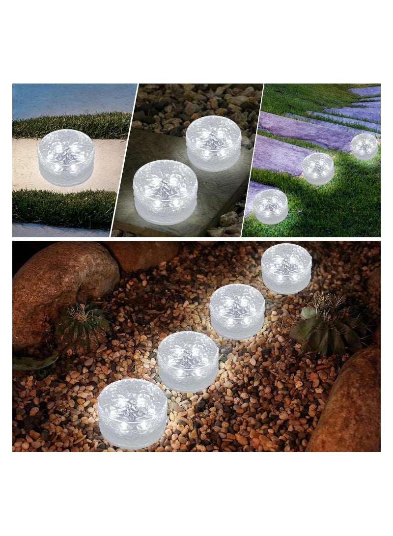 Solar Brick Lights, Solar Outdoor Lights, Outdoor Waterproof Solar Ground Lights, Solar Landscape Light, Recessed Paver for Patio Pathway Lawn Yard Deck Driveway Walkway (4.0 * 4.0, White Light)