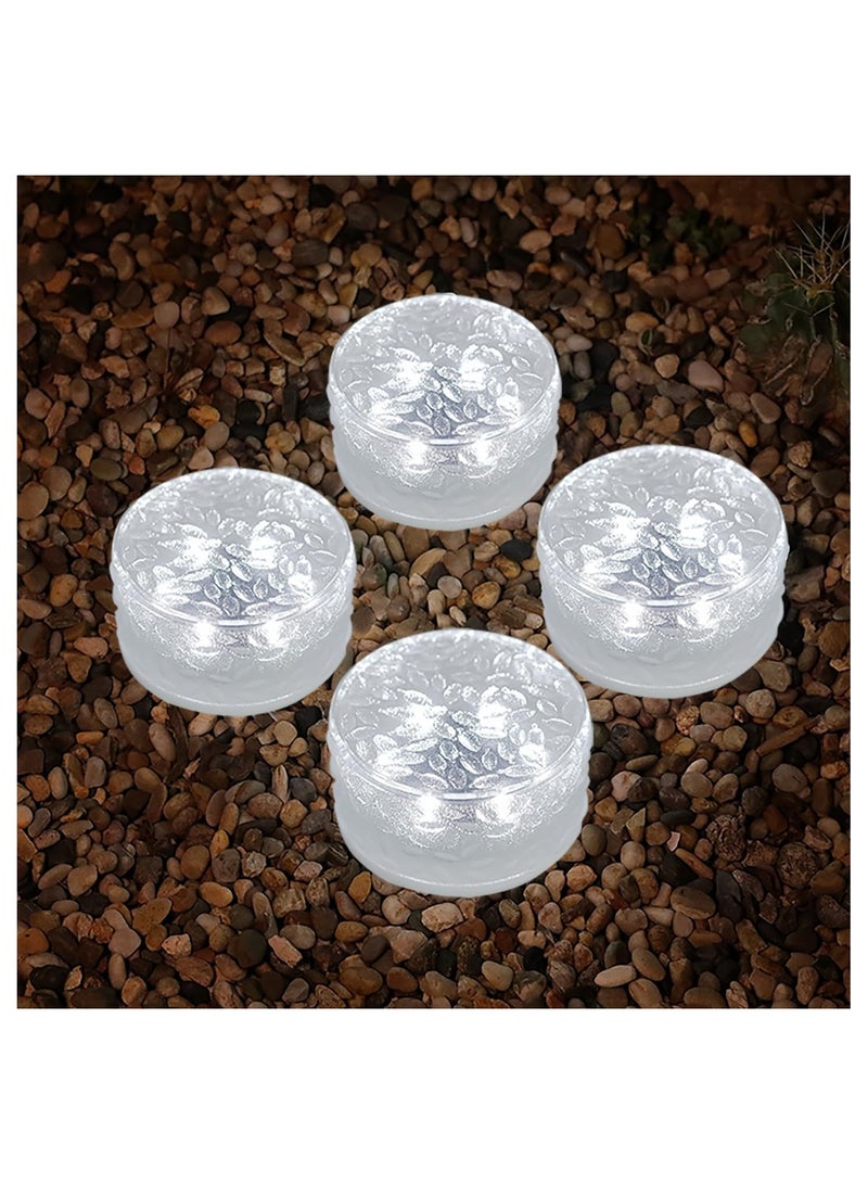 Solar Brick Lights, Solar Outdoor Lights, Outdoor Waterproof Solar Ground Lights, Solar Landscape Light, Recessed Paver for Patio Pathway Lawn Yard Deck Driveway Walkway (4.0 * 4.0, White Light)