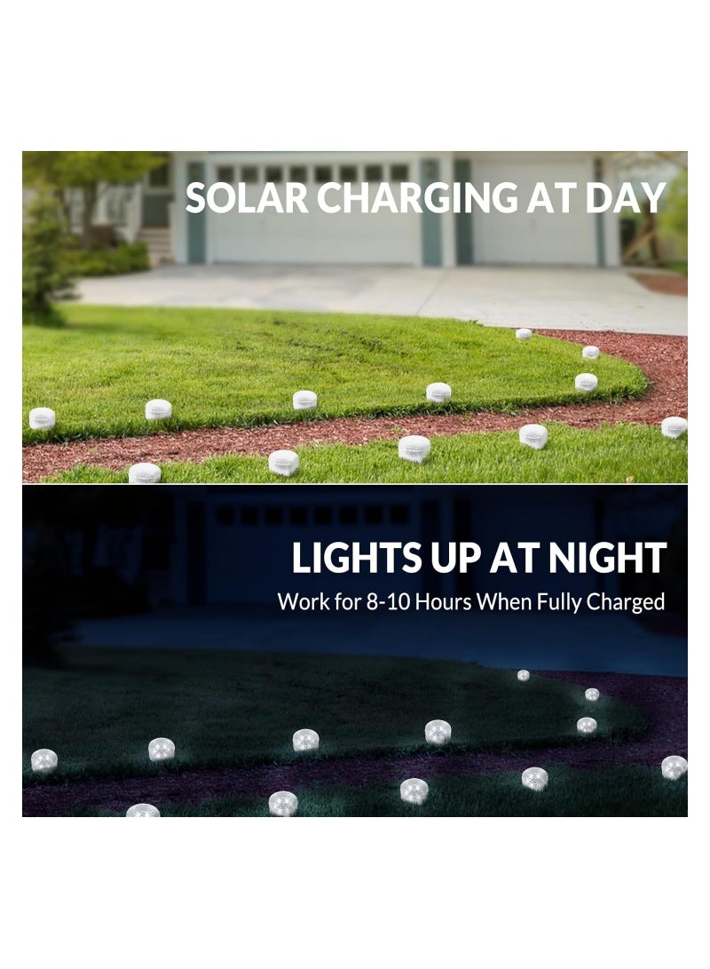 Solar Brick Lights, Solar Outdoor Lights, Outdoor Waterproof Solar Ground Lights, Solar Landscape Light, Recessed Paver for Patio Pathway Lawn Yard Deck Driveway Walkway (4.0 * 4.0, White Light)