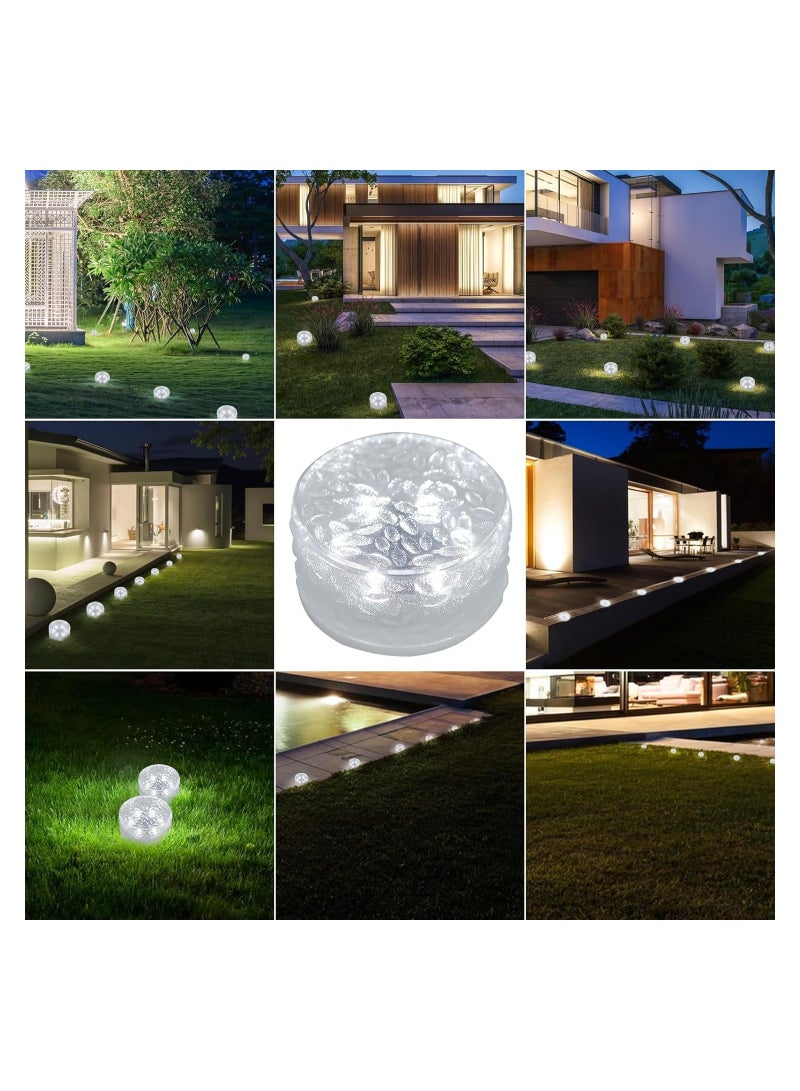 Solar Brick Lights, Solar Outdoor Lights, Outdoor Waterproof Solar Ground Lights, Solar Landscape Light, Recessed Paver for Patio Pathway Lawn Yard Deck Driveway Walkway (4.0 * 4.0, White Light)