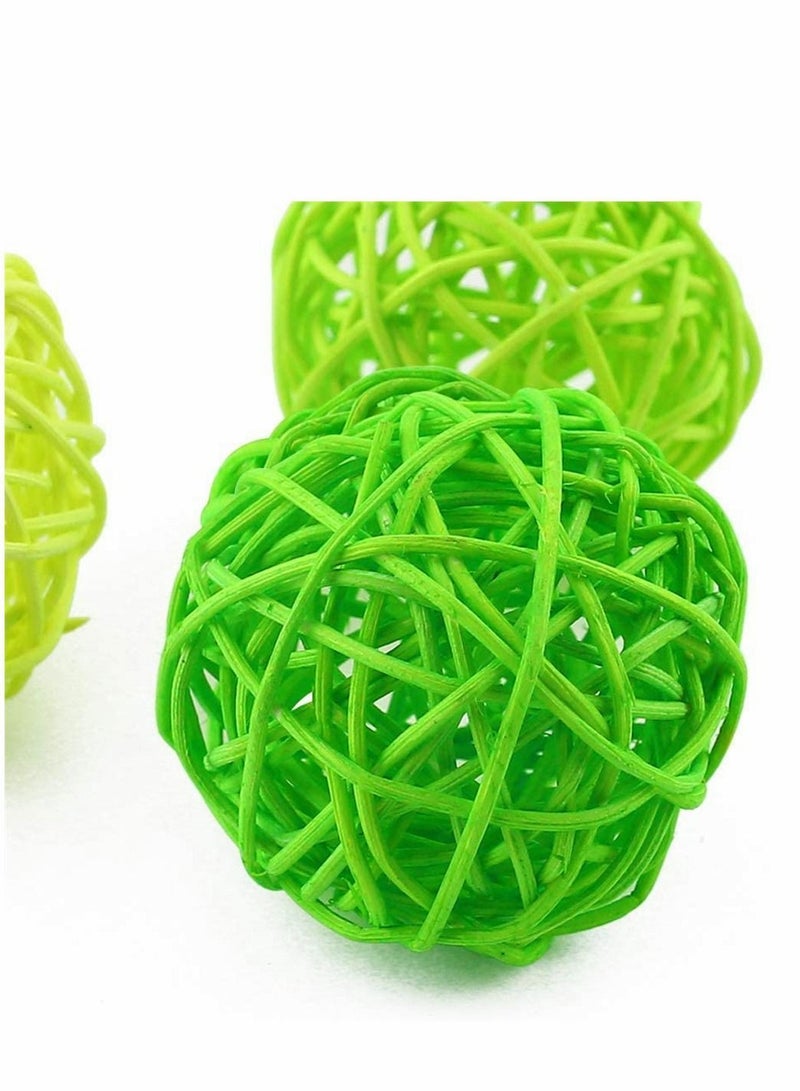 Rattan Balls, Wicker Balls Decorative Spheres Bowl Fillers Home Decor for Garden, Wedding, Party Crafts, Vase Fillers, Rabbits, Parrot, Bird Toys, Multi Colors, 24 Pcs