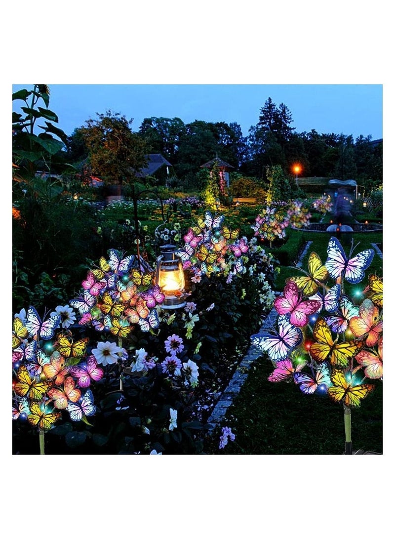 Solar Swaying Light, 6led Butterfly Two Lighting Modes, Garden Lights, Waterproof Outdoor for Yard Patio Pathway, (2 Pack)