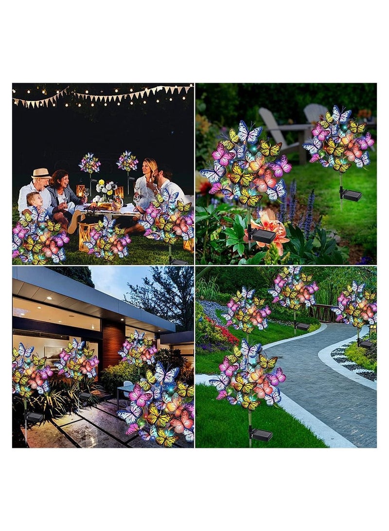 Solar Swaying Light, 6led Butterfly Two Lighting Modes, Garden Lights, Waterproof Outdoor for Yard Patio Pathway, (2 Pack)