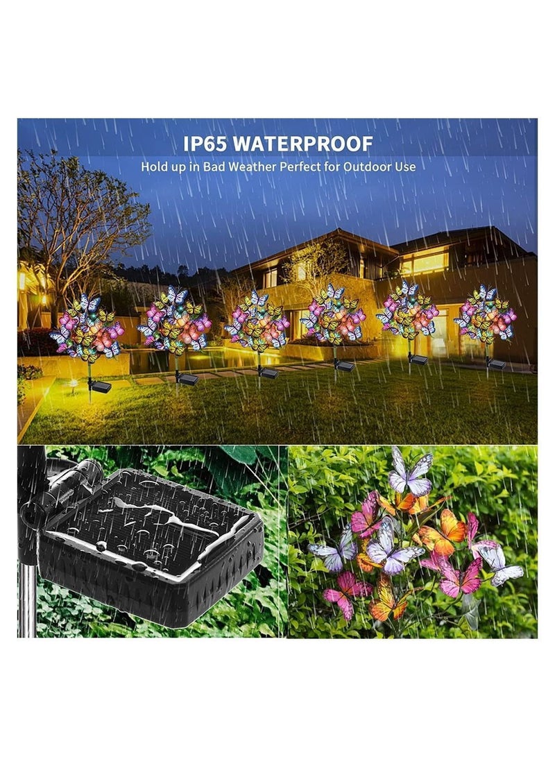Solar Swaying Light, 6led Butterfly Two Lighting Modes, Garden Lights, Waterproof Outdoor for Yard Patio Pathway, (2 Pack)