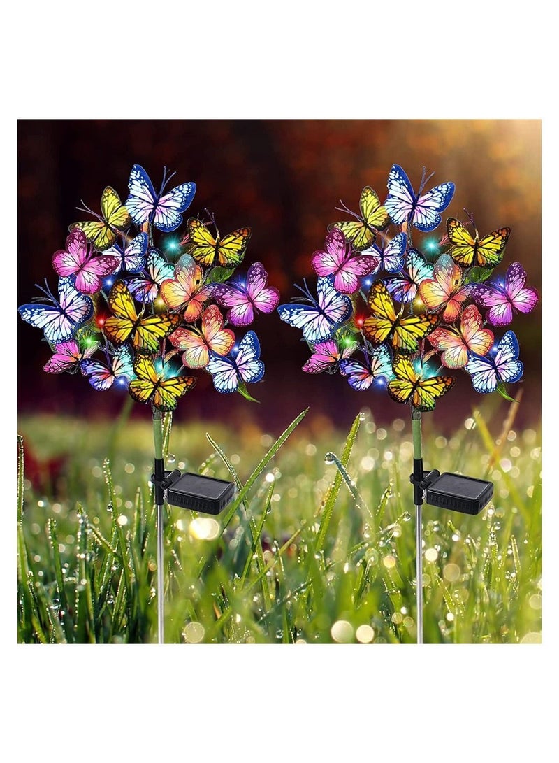 Solar Swaying Light, 6led Butterfly Two Lighting Modes, Garden Lights, Waterproof Outdoor for Yard Patio Pathway, (2 Pack)