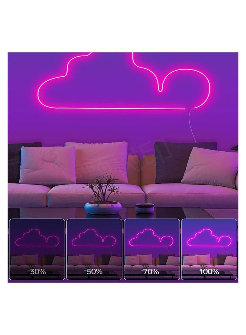 Smart Neon Light Strip Wifi DIY 3m with APP Control and Music Sync Voice Activated Connection Alexa Google Suitable for Bedroom Living Room Game Decoration