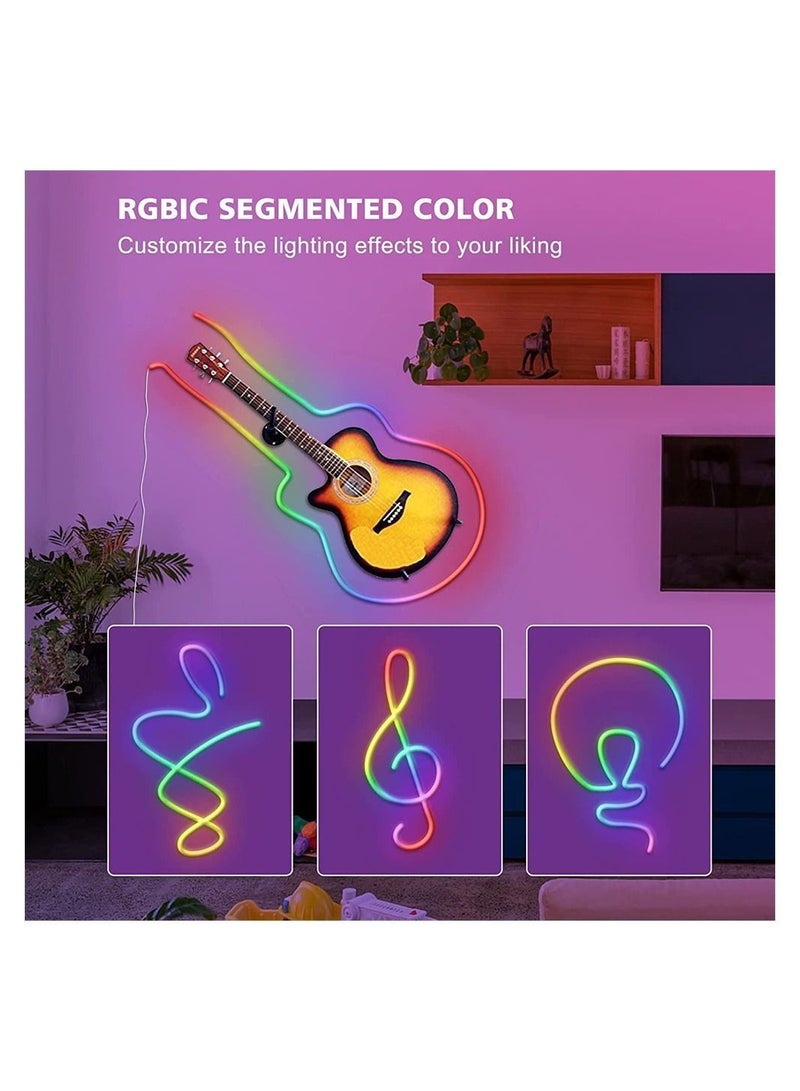 Smart Neon Light Strip Wifi DIY 3m with APP Control and Music Sync Voice Activated Connection Alexa Google Suitable for Bedroom Living Room Game Decoration